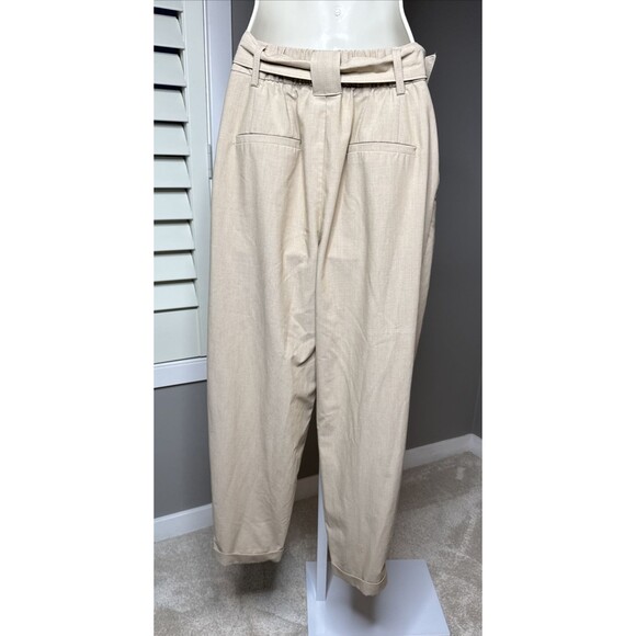 ASOS Bershka Balloon Fit Tailored Pants Tan Beige SZ 4 pants 26 waist *read* - Picture 2 of 15